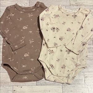 Jamie Kay 100% Organic Cotton Long Sleeve Bodysuits Size 6-12 Months